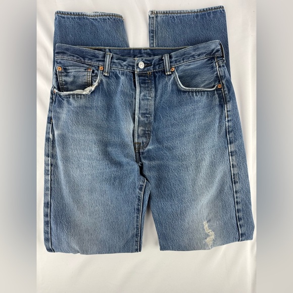 Levi's Other - Levi 501 5 Button Fly Distressed Denim Jeans